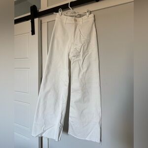 White Wide-Leg, High Rise Jeans